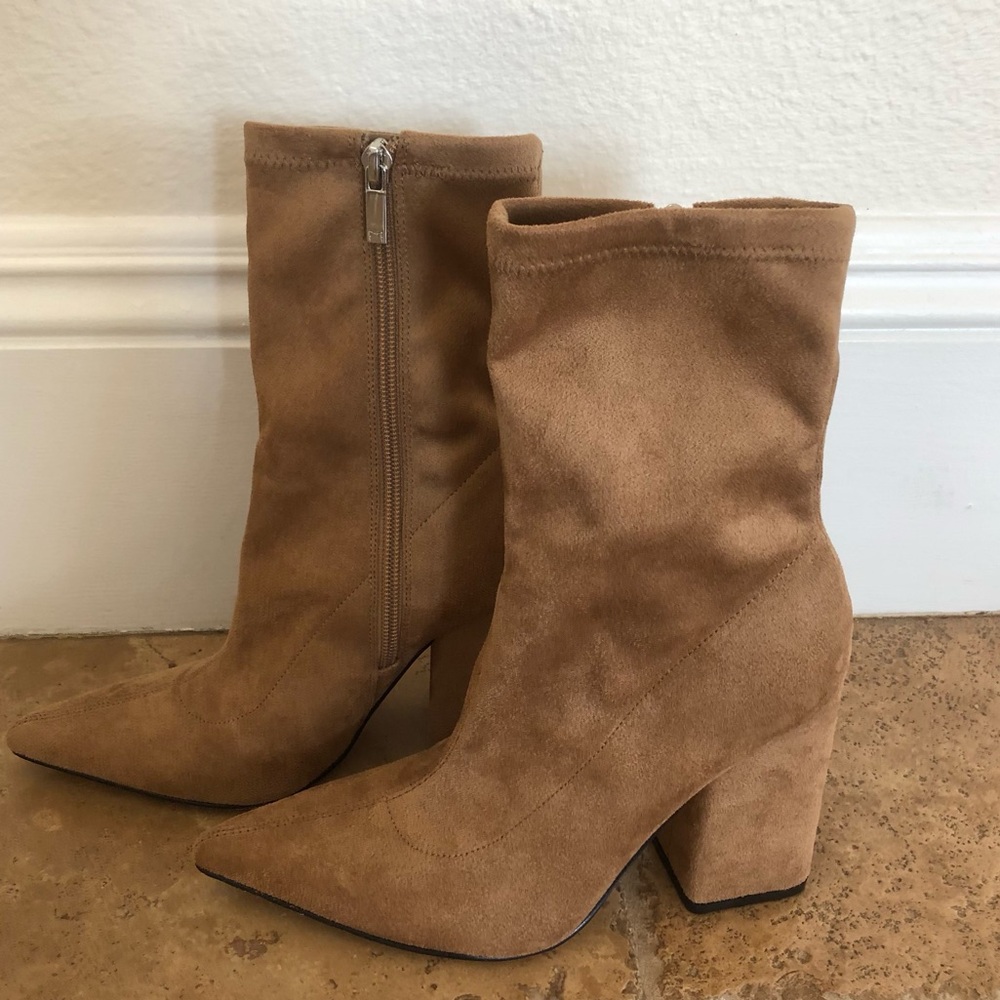 MARC FISHER LTD - SUEDE MILLARRY BOOTS + TAN/6